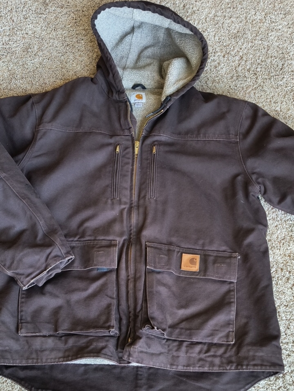 Carhartt Sherpa-Lined Hooded Work Jacket, Men's Large